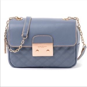 NEW. Spartina 449 Blue Leather Quilted Crossbody.